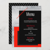 Rood, zwart, grijs, witte kiezelsteen menu (Voorkant / Achterkant)