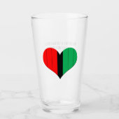 Rood Zwart Groen Gestreept Hart Happy Kwanzaa Glas (Voorkant)