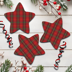 Rood Zwart Groen Gezellige Plaids Ster Sticker