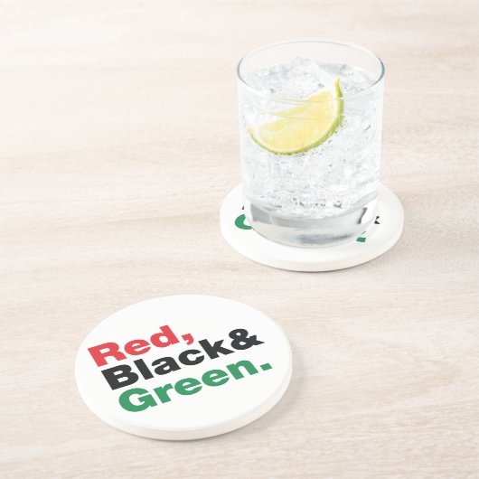 Rood, Zwart & Groen. Zandsteen Onderzetter (Zijkant)