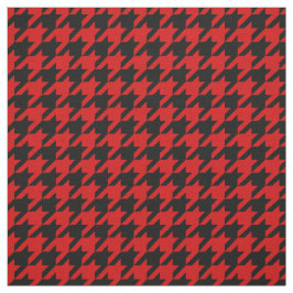 Rood, Zwart Houndstooth Patroon #2M Stof