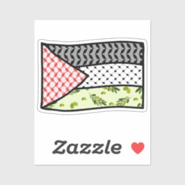 Rood & Zwart Keffiyeh Palestina Vlag Erfgoed Sticker