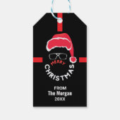 Rood Zwart Kerstfeest Cadeaulabel (Achterkant)