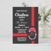 Rood Zwart Kerstfeest Kaart (Staand voorkant)