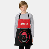 Rood Zwart Kerstfeest Schort (Gedragen)