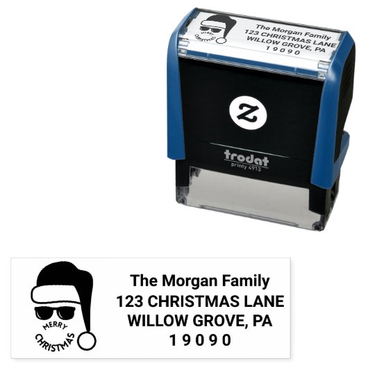 Rood Zwart Kerstfeest Zelfinktende Stempel (In situ)