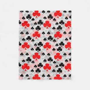 Rood Zwart Klaver Club Abstract Patroon Design Fleece Deken