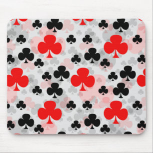 Rood Zwart Klaver Club Abstract Patroon Design Muismat