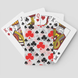 Rood Zwart Klaver Club Abstract Patroon Design Pokerkaarten