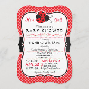 Rood & Zwart lieveheersbeestje; Schattige Baby sho Kaart