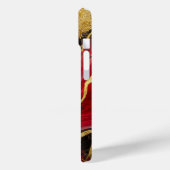 Rood zwart marmeren patroon met goud Case-Mate iPhone case (Achterkant / Links)