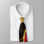 Rood zwart marmeren patroon met goud stropdas (Gebonden)