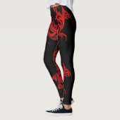 Rood & Zwart Meisje Swirls Design Leggings (Links)