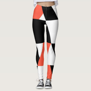 Rood-zwart, modern, trendy, geometrisch ontwerp in leggings