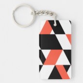 Rood-zwart, modern, trendy, geometrisch ontwerp in sleutelhanger (Voorkant)
