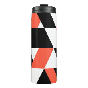 Rood-zwart, modern, trendy, geometrisch ontwerp in thermosbeker