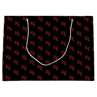 Rood Zwart Monogram Minimale Gotische Bruiloft Groot Cadeauzakje