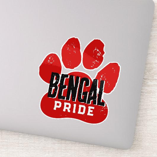 Rood & Zwart Pawprint Pride Sticker (Detail)