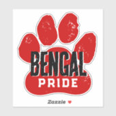 Rood & Zwart Pawprint Pride Sticker (Vel)