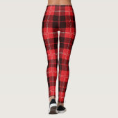Rood/Zwart Plaid Vrouwen Leggings (Achterkant)