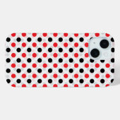Rood Zwart Polka Dots Textiel Patroon Ontwerp Case-Mate iPhone Case (Achterkant (horizontaal))
