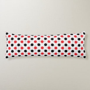 Rood Zwart Polka Dots Textiel Patroon Ontwerp Lichaamskussen