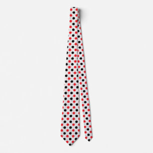 Rood Zwart Polka Dots Textiel Patroon Ontwerp Stropdas