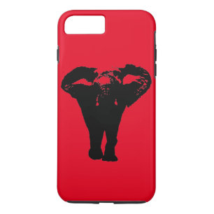 Rood Zwart Pop Art Olifant iPhone 7 Plus Hoesje
