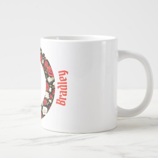 Rood Zwart Roos Ring Jumbo Mok (Rechts)