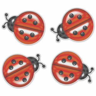 Rood Zwart Schattige lieveheersbeestjes Sticker