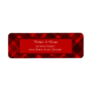 rood zwart schotse celtic tartan bruiloft patroon etiket