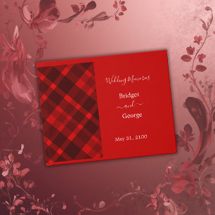 rood zwart schotse celtic tartan bruiloft patroon gastenboek