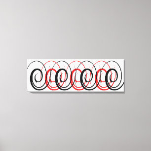 Rood & zwart spiraalvormig canvas afdruk