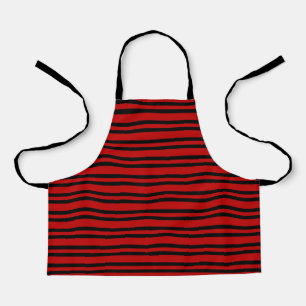Rood Zwart Strepen Patroon Schort