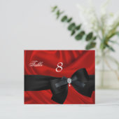 Rood Zwart Tafel Nummer Zitplaatskaart Briefkaart (Staand voorkant)