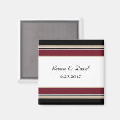 Rood Zwart Tan Stripes Save The Date Magnet Magneet (Voorkant / Achterkant)