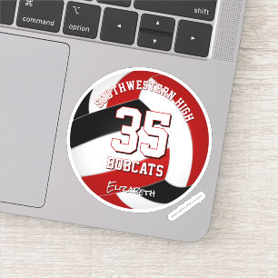 rood zwart team kleuren meisjes volleybal sticker