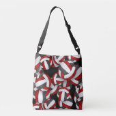 rood zwart team kleuren volleybal coach crossbody tas (Achterkant)