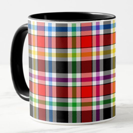 Rood Zwart Veelkleurig Flanel Plaid Tartan Design Mok