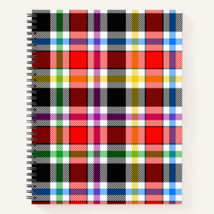 Rood Zwart Veelkleurig Flanel Plaid Tartan Design Notitieboek