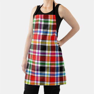 Rood Zwart Veelkleurig Flanel Plaid Tartan Design Schort