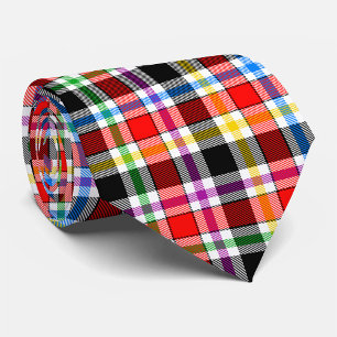 Rood Zwart Veelkleurig Flanel Plaid Tartan Design Stropdas