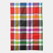 Rood Zwart Veelkleurig Flanel Plaid Tartan Design Theedoek (Verticaal)