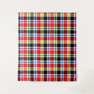 Rood Zwart Veelkleurig Flanel Plaid Tartan Design Wandkleed