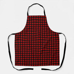 rood zwart weefpatroon schort