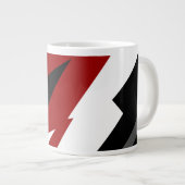 Rood zwart-wit abstract extra grote beker (Voorkant rechts)