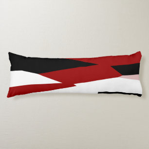 Rood zwart-wit abstract lichaamskussen