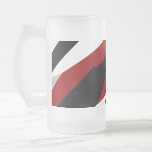 Rood zwart-wit abstract matglas bierpul