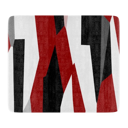 Rood zwart-wit abstract snijplank (Voorkant)