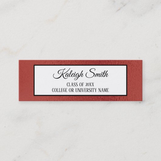 Rood zwart wit Afstuderen Naam Kaart invoegen Contactkaartje (Voorkant)